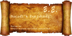 Buczák Euridiké névjegykártya
